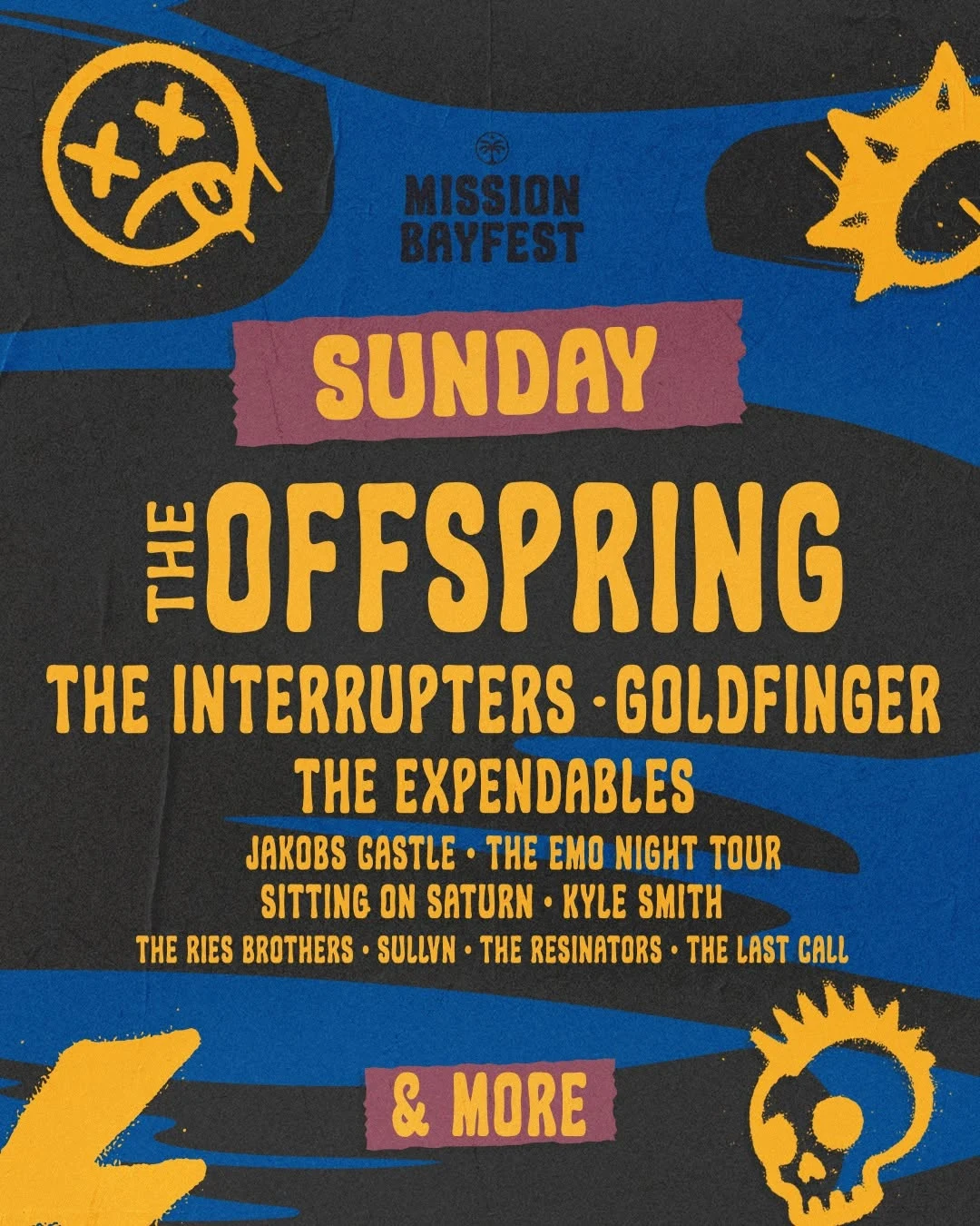 Mission Bayfest 2026 lineup poster for Sunday